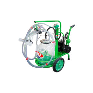 SM700KK Mobile Doppel Ziegen Melkanlage mit 30l Plastik Eimer, trocken, ohne Vakuumtank