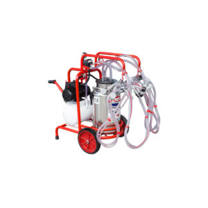 SM250KK Mobile Vierfach Schaf Melkanlage mit 40l Edelstahl Eimer, trocken