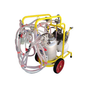 SM250KK Mobile Vierfach Ziegen Melkanlage mit 40l Edelstahl Eimer, Öl System