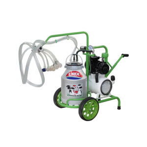 SM750KK Benzin Motor, Mobile Doppel Schaf Melkanlage mit 30l Aluminium Eimer, Öl System