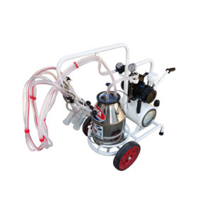 SM750KK Mobile Doppel Ziegen Melkanlage mit 30l Edelstahl Eimer, tropf Öl System
