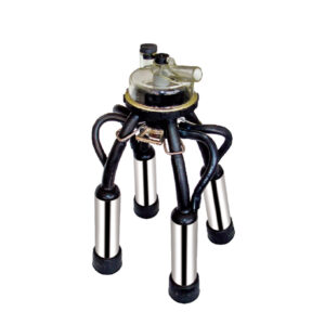 Faisceaux trayeur avec griffe de vache 300 ccm type Polanes Harmony, manchon caoutchouc long, gobelet trayeur et demi gobelet inox, Ø 21 mm