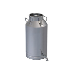 40 lt çeşmeli, kilitli kapaklı, paslanmaz çelik süt güğümü, 210 mm